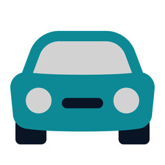 icon car using flat style and blue color dominate