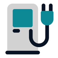 icon electric fuel using flat style and blue color dominate