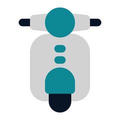 icon motorcycle using flat style and blue color dominate