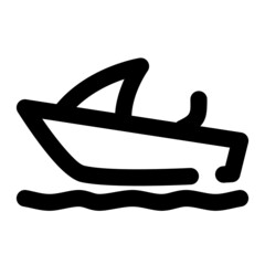 icon boat using line style