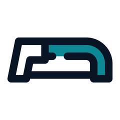 icon hacksaw using filled line style and blue color
