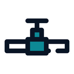 icon pipe faucet using filled line style and blue color