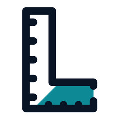 icon ruler angle using filled line style and blue color