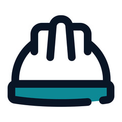 icon helmet safety using filled line style and blue color