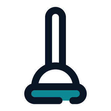 recommend clip art: icon plunger using filled line style and blue color