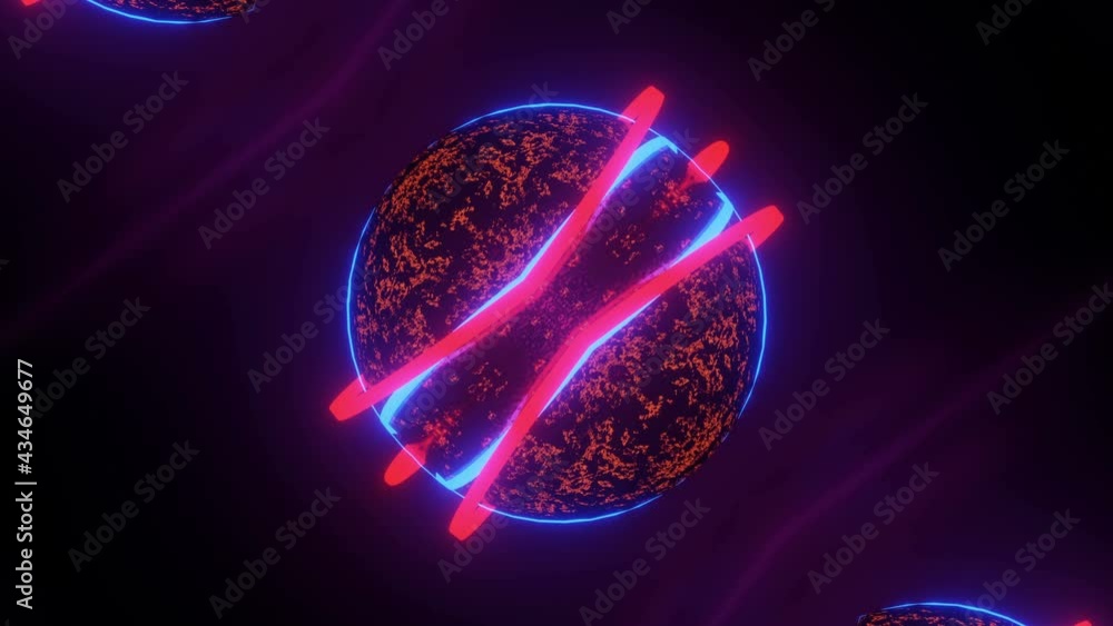 Poster moving neon glowing three-dimensional kaleidoscope patterns and ornaments. looped animation. 3d rend