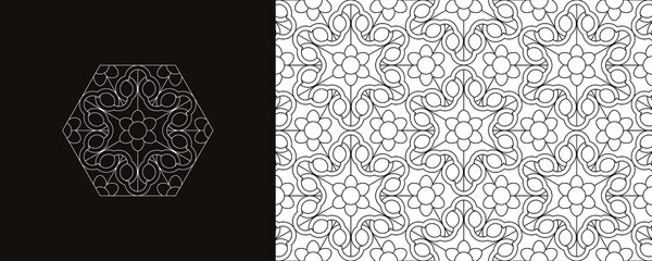 Korean traditional decorative patterns. Line thickness adjustable.