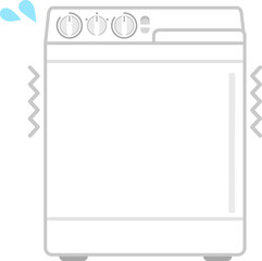 稼働中の二槽式洗濯機