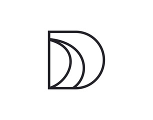 Minimalist D Letter Initial Road Street highway Logo Design Template. Business, Company, Corporate Icon Line Art Vector