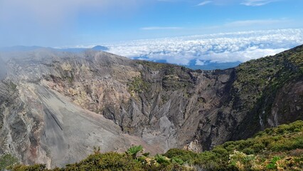 Irazu Volcano Crater in Cartago, Costa Rica	
