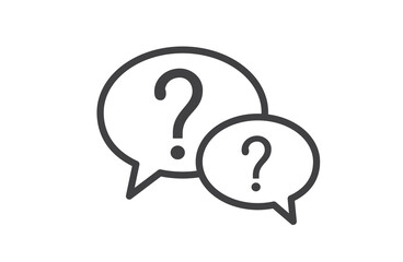 Question mark speech bubble on white background. Help symbol. FAQ sign.. Vector illustration