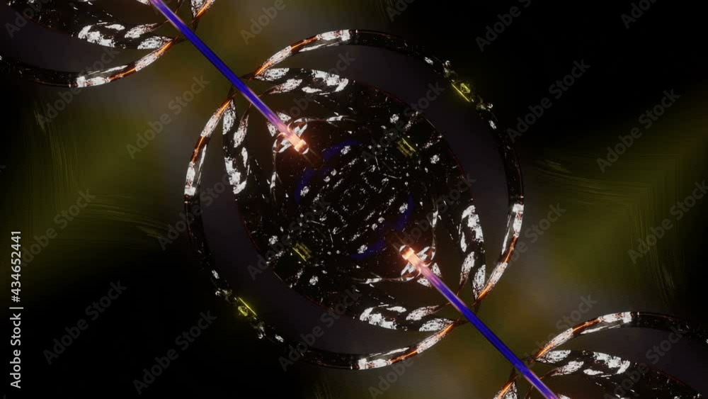 Poster moving bright three-dimensional kaleidoscope patterns and ornaments. looped animation. 3d render