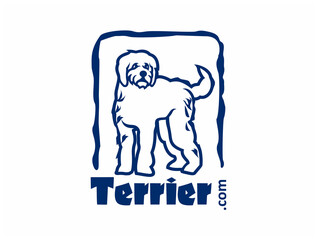 Obraz premium logo design for pet shop with illustration of a standing terrier 