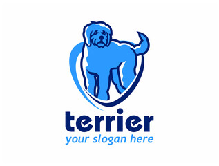 terrier dog pet company logo design