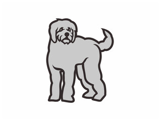 vector illustration of a standing cute terrier