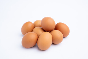 Eggs: Brown Egg Isolated on White Background