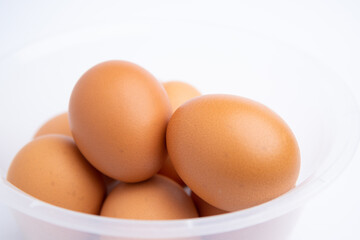 Eggs in a bowl Isolated on White Background