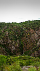 landscape of the well of smoke waterfall located within the Arribes del Duero natural park in the province of Salamanca.