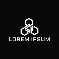 Triskele hexagon in flat design monogram illustration, triangle