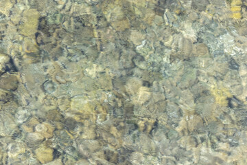 rocks distorted below the surface of water