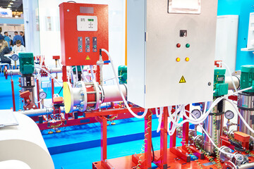 Industrial pumping units with control panels