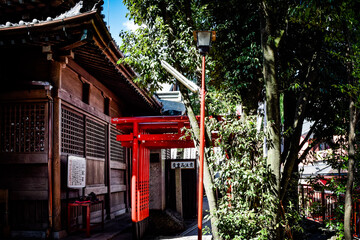 岐阜、千代保稲荷神社、参道、その周辺の情景