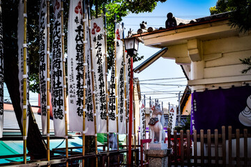 岐阜、千代保稲荷神社、参道、その周辺の情景