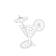 Vector icon of a summer cocktail with an orange slice