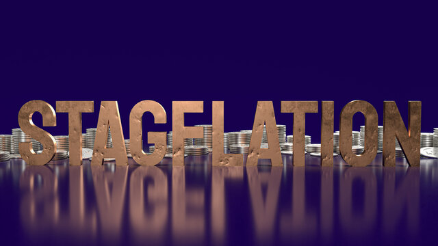 stagflation word for business crisis  concept 3d rendering