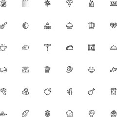 icon vector icon set such as: catering, fennel, rye, tropical, american, platter, measure, grilled, break, mutton, exotic, syrup, fastfood, pizza, pineapple, green, brewing, banquet, press, business