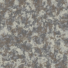 Brown camouflage, modern fashion textile design. Natural granite surface. Camo grunge pattern. Fashionable tile print. Vector seamless stone texture.