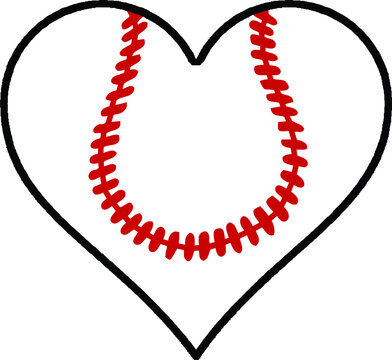 baseball in the shape of a heart