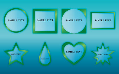 綺麗なメタリックのフレーム素材セット　エメラルドグリーン