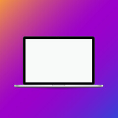 Modern laptop computer vector mockup isolated on background.