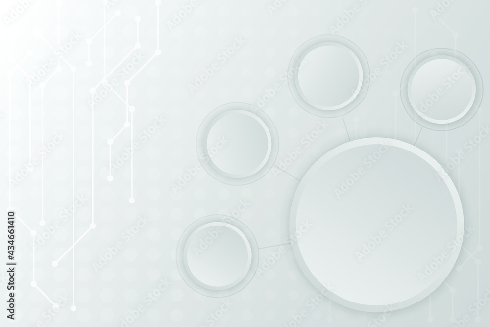 Aufkleber white and grey background medical information graphic with blank space light circle for add text pre