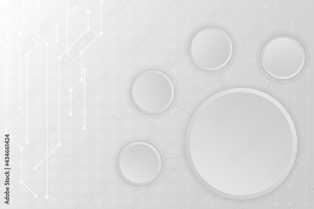 Aufkleber white and grey background medical information graphic with blank space light circle for add text pre
