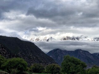 clouds over the mountains