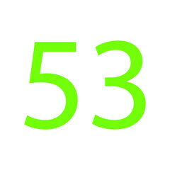 53 NUMBER SIMPLE CLIP ART VECTOR ILLUSTRATION