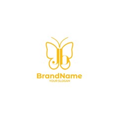 JB Butterfly Logo Design Vector