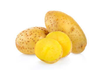 potatoes on white background