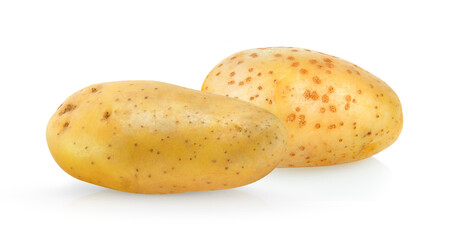 potatoes on white background