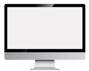 Computer screen isolated on white background. Raster version. Monitor