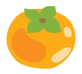 1つの柿のイラスト