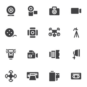 Photo and video vector icons set