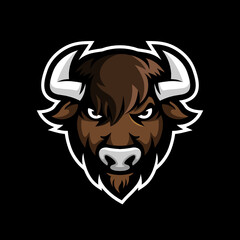 Bison Mascot Logo, Gaming Esport Logo Design Template Inspiration, Vector Illustration © cantikdesign