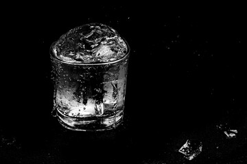 glass of water with ice
