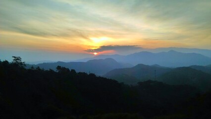 sunset in the mountains