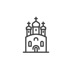Church with domes line icon