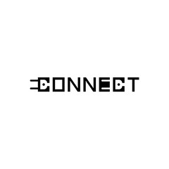 Connect lettering, business logo design.