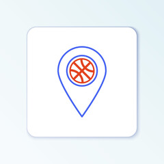 Line Planning strategy concept icon isolated on white background. Basketball cup formation and tactic. Colorful outline concept. Vector